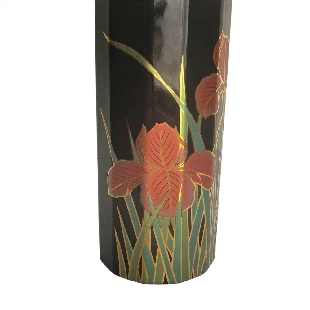 Vintage 80s Vase Otagiri Japan Iris